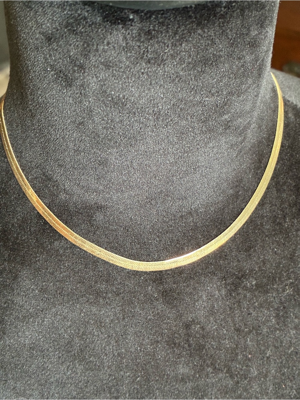 16in yellow gold herringbone